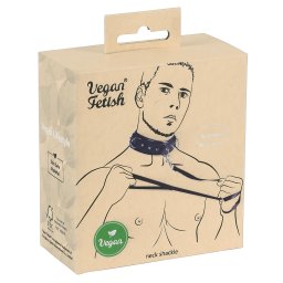 Vegan Fetish - zgardă cu ținte și lesă - piele ecologică neagră