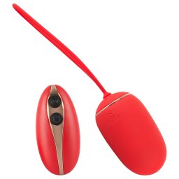 SMILE - Ou vibrator cu telecomandă wireless - reîncărcabil, roșu