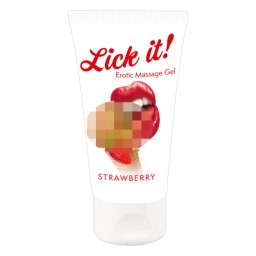 Lick it! - Lubrifiant comestibil 2în1 - căpșuni (50ml)