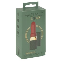 Emerald Love - vibrator tip ruj cu acumulator, rezistent la apă (roșu)