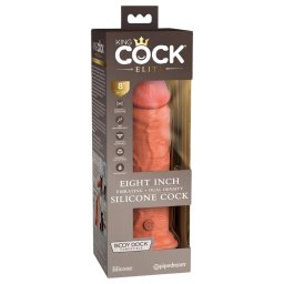 King Cock Elite 8 - vibrator realist 20cm - silicon - culoare închisă
