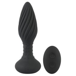 ANOS - vibrator anal cu bile rotative - negru