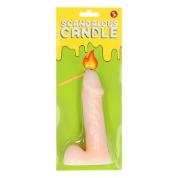 Scandalous - lumânare - penis cu testicule - natural (133g)