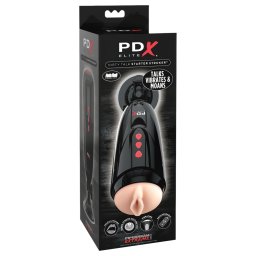 PDX Elite - masturbator tip vagin cu vibrații - silicon negru