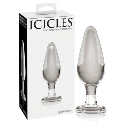 Icicles Nr. 26 - dop anal conic din sticlă (transparent)