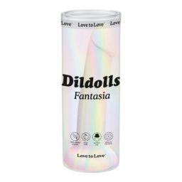 Dildolls Fantasia - dildou din silicon cu ventuză (în dungi)