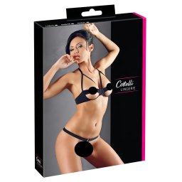 Cottelli - Set sutien cu inele metalice (negru) - 80B/M