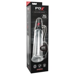PDX Elite - 2în1 - pompă peniană și masturbator într-unul (transparent)