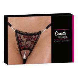 Cottelli - bikini de lux cu mărgele roz (negru) - M/L