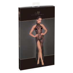 Noir - rochie lungă transparentă cu flori - negru - M