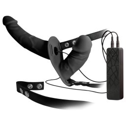 Double Thruster - strap-on dublu vibrator - negru