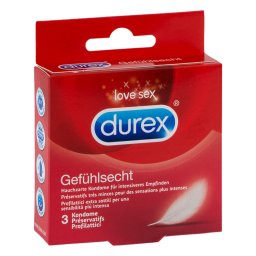 Durex Feel Thin - prezervative cu senzație naturală (3 buc.)