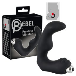 Rebel - vibrator pentru prostată curbat - silicon negru