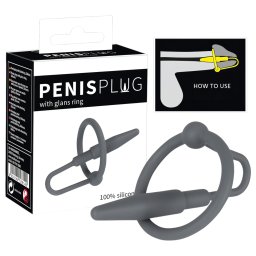 You2Toys - Plug uretral - inel din silicon pentru gland cu dilatator conic (gri)
