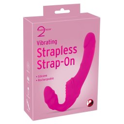 Double2Teaser - vibrator strap-on fără curea - roz