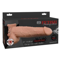 Fetish Strap-On 9 - dildo cavitar cu ejaculare, cu curea (nude)