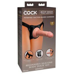 King Cock Elite Beginner's - dildo cu curele (natur)