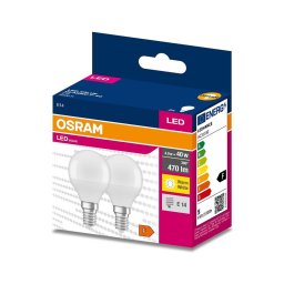 SET 2x bec LED B45 E14/4,9W/230V 3000K Osram