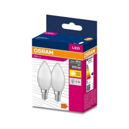 SET 2x bec LED B35 E14/4,9W/230V 3000K Osram