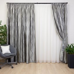 Set 2 draperii Hiko ROYAL SHAPE gri, cu rejansa