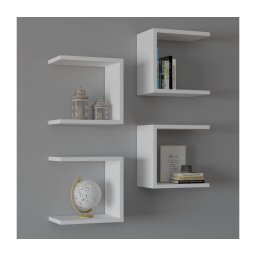SET 4x raft de perete BASE 30x30 cm alb