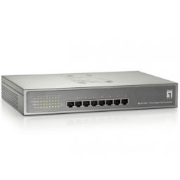 Switch Comutator GEP-0821, 8 porturi, PoE, Gri