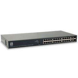 Switch Comutator GEP-2651, 24 porturi, PoE, Negru