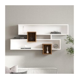 Raft de perete KAREN 120 x 72,2 cm, alb/nuc