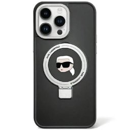 Husa Karl Lagerfeld KLHMP15LHMRSKHK iPhone 15 Pro 6.1" black/black hardcase Ring Stand Karl Head MagSafe