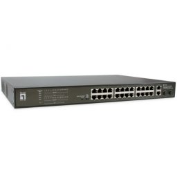 Switch Comutator FGP-2831, 24 porturi, PoE, Negru