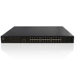 Switch Comutator GEP-2861, 24 porturi, PoE, Negru