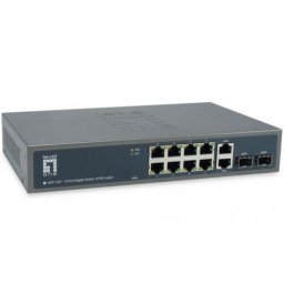 Switch Comutator GEP-1221, 10 porturi, PoE, Gri