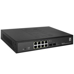 Switch Comutator GES-2110P, 8 porturi, PoE, Negru