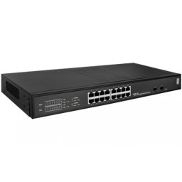 Switch Comutator GES-2118P, 16 porturi, PoE, Negru