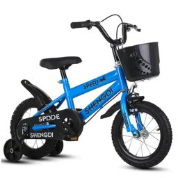 Bicicleta copii 14 inch cu roti ajutatoare si frane C-brake, NBW, 3-5 ani, Albastru