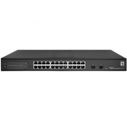 Switch Comutator GES-2126, 24 porturi, Negru