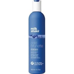 Sampon nuantator pentru neutralizarea tonurilor portocalii aramii ale parului saten brunet, Milk Shake Cold Brunette, 300 ml