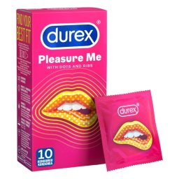 Durex Pleasure Me - Prezervative texturate și punctate (10 bucăți)