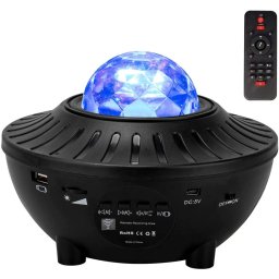 Proiector rotativ stele 360 Laser, 10 culori, Interior, Boxa Bluetooth + Telecomanda