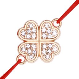 Martisor Bratara Aurie Trifoi Stralucitor cu Patru Foi