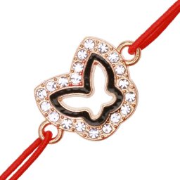 Martisor Bratara Aurie Contur Fluture Negru Stralucitor