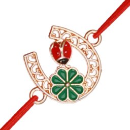 Martisor Bratara Aurie Potcoava Gargarita si Trifoi Verde