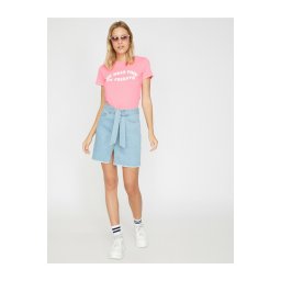 Fustă mini din denim pentru femei Koton