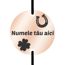 Martisor Personalizat Bratara Inox Banut Rose Gold Snur Negru Nume