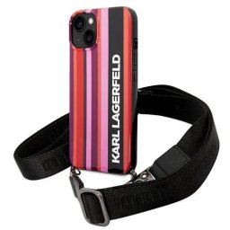 Husa Karl Lagerfeld KLHCP14SSTSTP iPhone 14 6.1 "hardcase pink / pink Color Stripes Strap
