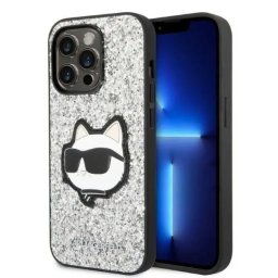 Husa Karl Lagerfeld KLHCP14XG2CPS iPhone 14 Pro Max 6.7" silver/silver hardcase Glitter Choupette Patch
