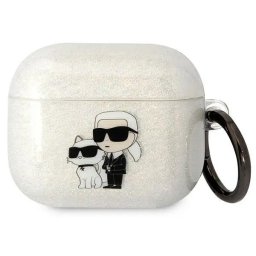 Husa Karl Lagerfeld KLA3HNKCTGT Airpods 3 cover transparent Gliter Karl&Choupette