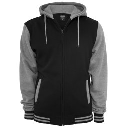 2-colour zip-up sweatshirt BLK/GREY