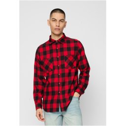 Plaid flannel shirt blk/red