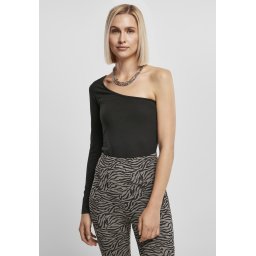 Women's Organic Asymmetrical Single Sleeve Body Black
